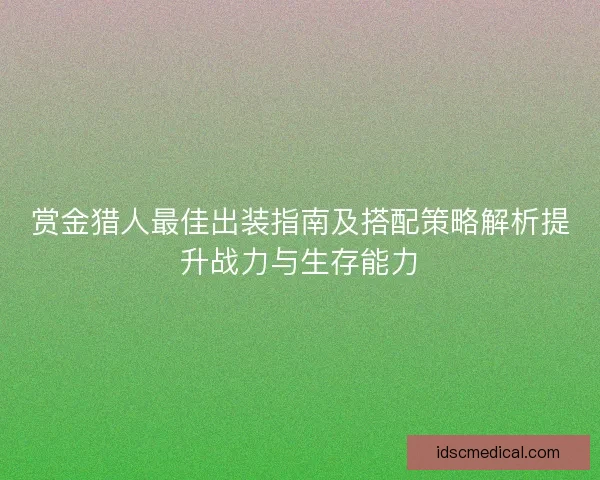 赏金猎人最佳出装指南及搭配策略解析提升战力与生存能力