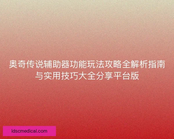 奥奇传说辅助器功能玩法攻略全解析指南与实用技巧大全分享平台版