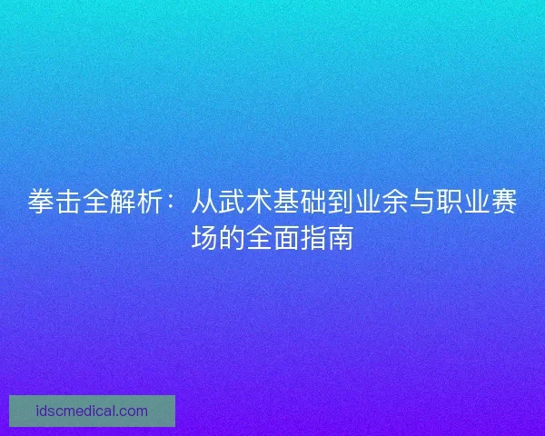 拳击全解析：从武术基础到业余与职业赛场的全面指南